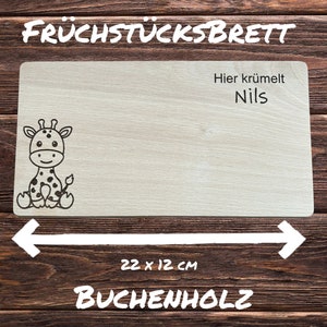 Personalisiertes Besteck für Kinder mit Gravur Zoo Motive Kinderbesteck inkl. Holzbox und Frühstücksbrett Bild 6