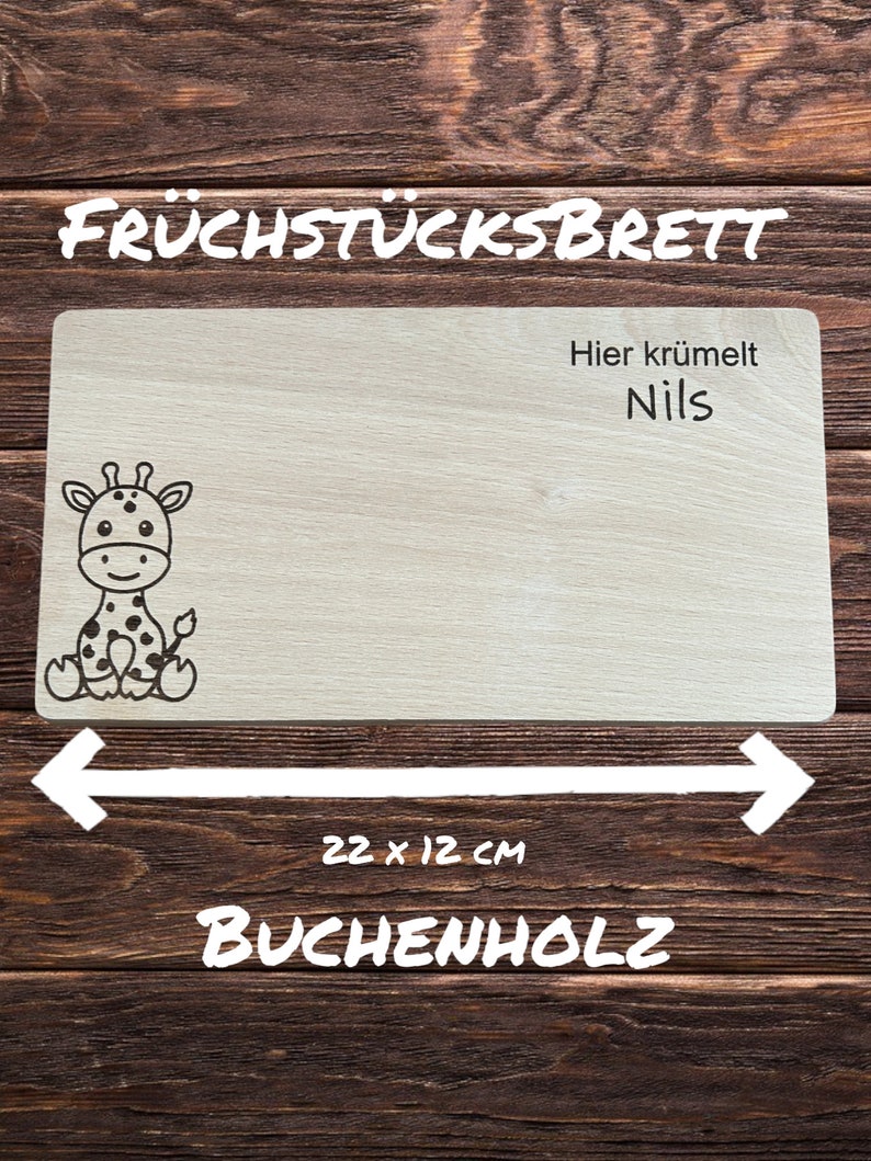 Personalisiertes Besteck für Kinder mit Gravur Zoo Motive Kinderbesteck inkl. Holzbox und Frühstücksbrett Bild 6