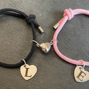 Partner bracelet magnet heart with engraving, personalized, gift, love, couple bracelets, friendship bracelet, couple, partner bracelets