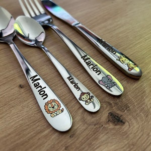 Children's cutlery with engraving / Africa / including wooden box / Personalized with name / Gift idea / Birth / Personalized / Christening gift