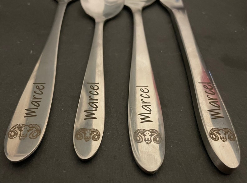 Cutlery engraving, cutlery set personalized, spoon, zodiac, party, gift, wedding, tableware, set, kitchen, stainless steel, gift idea image 6