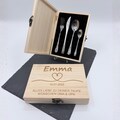 Personalized children's cutlery with engraving and name – gift for birth & christening – optional heart-shaped wooden box – stainless steel