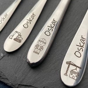 Children's cutlery with engraving / Safari / including wooden box fish / Personalized with name / Gift idea / Birth / Personalized / Baptism gift image 8