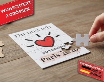 Puzzle Gift Certificate for You and Me – Romantic Gift for Couples | Valentine's Day Gift Idea for Girlfriend, Boyfriend, Anniversary & Surprise