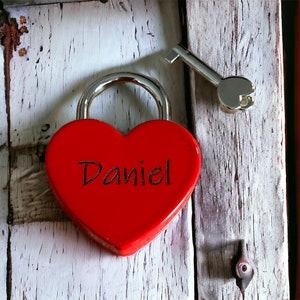 Love lock, lock with engraving, Valentine's Day, wedding gift personalized, heart engraving, housewarming gift, love lock with engraving, image 5