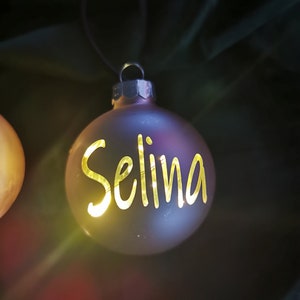 Illuminated Personalized Christmas Ball Names, Personalized Christmas Baubles, Gift Friends, Family Baby Birth, Bauble image 5