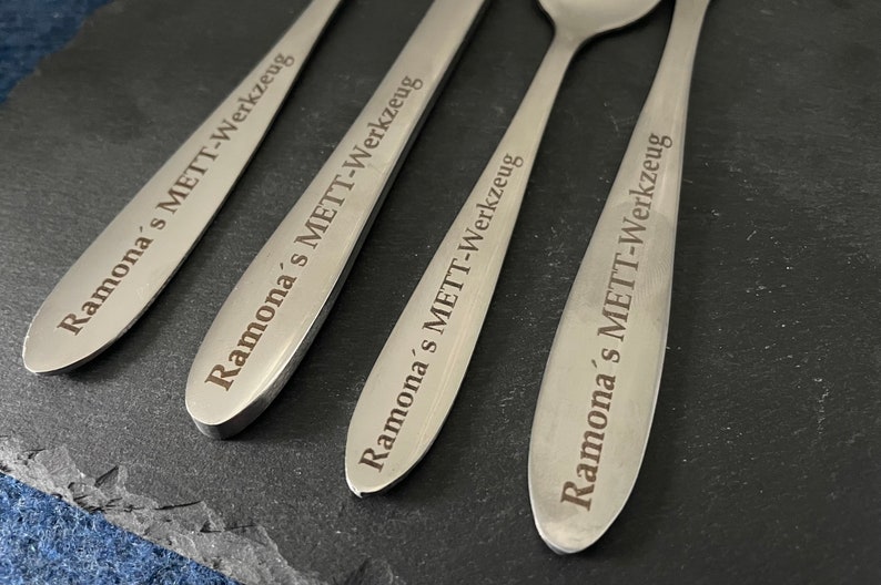 Cutlery engraving, cutlery set personalized, spoon, fork, knife, party, gift, wedding, tableware, set, kitchen, stainless steel, gift idea image 2