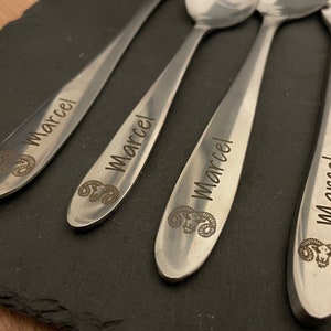 Cutlery engraving, cutlery set personalized, spoon, zodiac, party, gift, wedding, tableware, set, kitchen, stainless steel, gift idea image 2