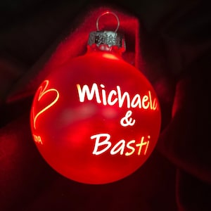 Illuminated personalized Christmas ball names, personalized Christmas tree balls, gift friends, family baby birth, Christmas tree ball