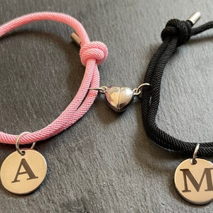 Partner bracelet magnet heart with engraving, personalized, gift, love, couple bracelets, friendship bracelet, couple, partner bracelets
