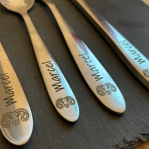 Cutlery engraving, cutlery set personalized, spoon, zodiac, party, gift, wedding, tableware, set, kitchen, stainless steel, gift idea image 5