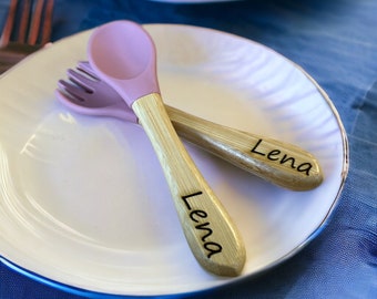 Children's cutlery & boards personalized - fork spoon with engraving, children's tableware, baby gift birth, gift, baptism gift, baptism,