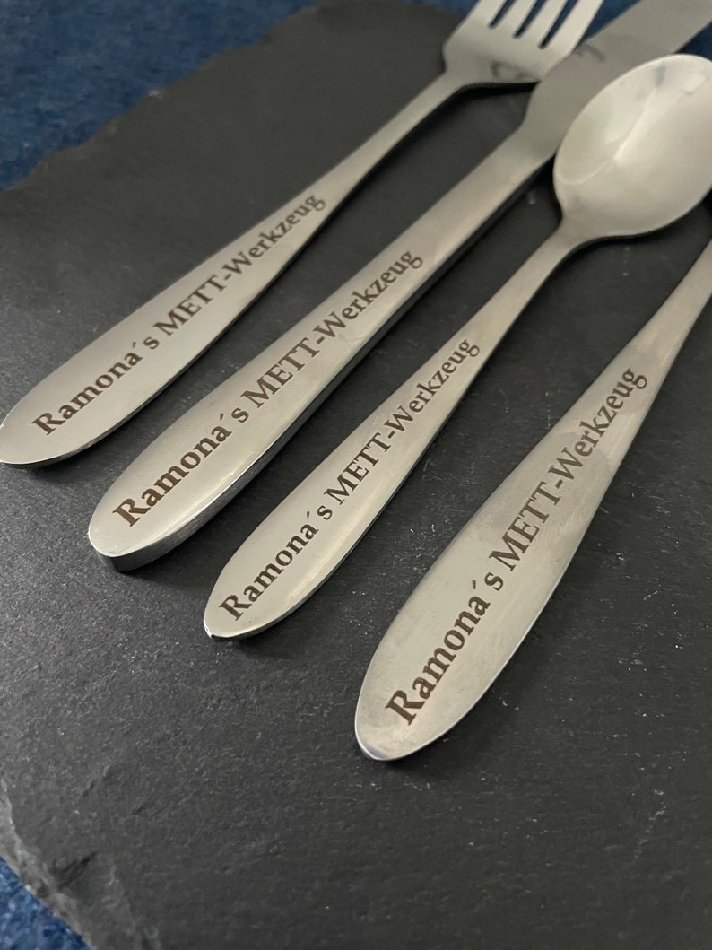 Cutlery engraving, cutlery set personalized, spoon, fork, knife, party, gift, wedding, tableware, set, kitchen, stainless steel, gift idea image 3