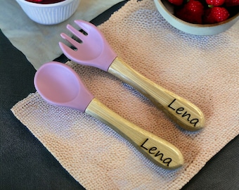 Children's cutlery & boards personalized - fork spoon with engraving, children's tableware, baby gift birth, gift, baptism gift, baptism,