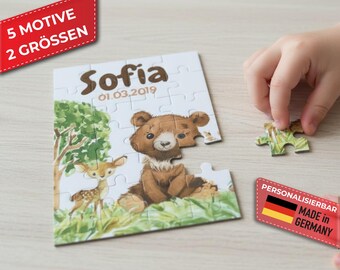 Personalized puzzle with name & date – gift for christening, birth or birthday
