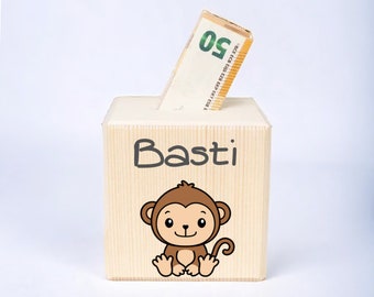 Money box personalized animals | Birth gift | Christening gift | Money box child | Money box with name | Money box wood | Piggy bank