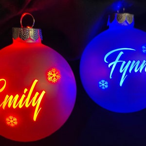 Illuminated personalized Christmas ball names, personalized Christmas tree balls, gift friends, family baby birth, Christmas tree ball