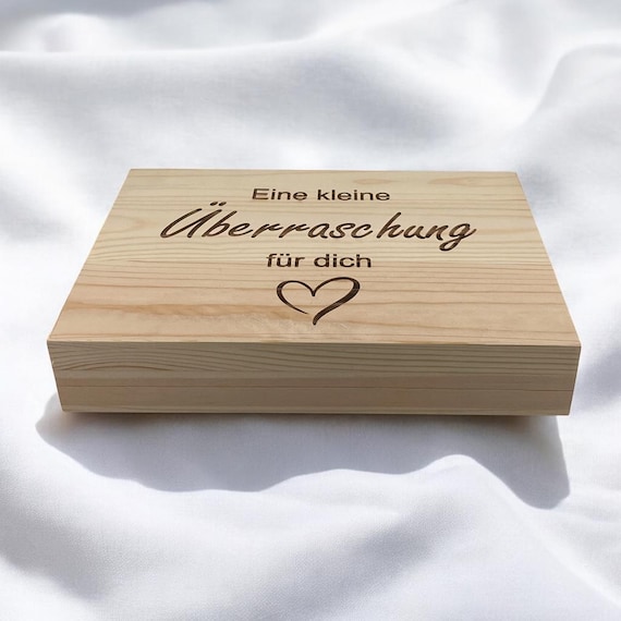 Geschenkbox Holz | Personalisiert mit Wunschgravur | Holzkiste selbst Befüllen | Geschenk Freundin, Mutter, Oma | Hochwertig
