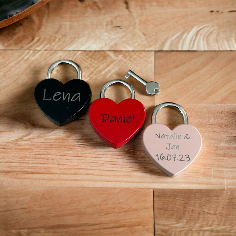 Love lock, lock with engraving, Valentine's Day, wedding gift personalized, heart engraving, housewarming gift, love lock with engraving, image 10