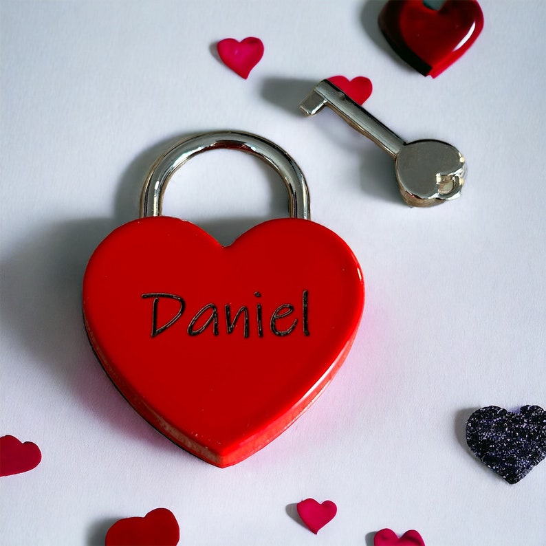 Love lock, lock with engraving, Valentine's Day, wedding gift personalized, heart engraving, housewarming gift, love lock with engraving, image 8