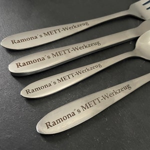 Cutlery engraving, cutlery set personalized, spoon, fork, knife, party, gift, wedding, tableware, set, kitchen, stainless steel, gift idea image 1