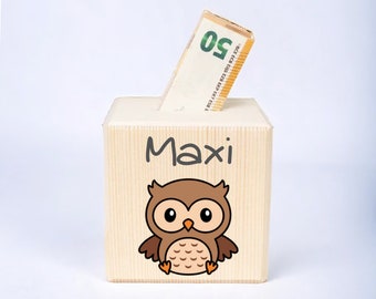 Money box personalized animals | Birth gift | Christening gift | Money box child | Money box with name | Money box wood | Piggy bank