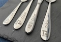 Personalized children's cutlery with engraving / construction site motif / gift for christening or birth / baby gift with name