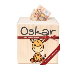 Hucha animales personalizados | Nacimiento de regalo | Bautismo de regalo | Niño hucha | Hucha con nombre | Hucha de madera | hucha