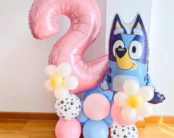 Licensed Bluey Balloon Sculpture: Paw Print Party Decorations, Any Number