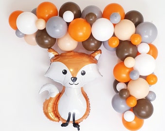 Woodland Balloon Garland, Woodland First Birthday Decorations, Woodland Baby Shower Decorations, Fox Birthday Decorations, Fox Balloon Arch