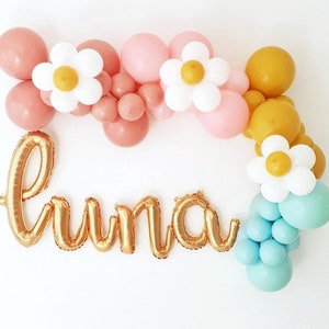 Boho Blumenballongirlande, Flower Power Geburtstag, Daisy Ballongirlande, Zwei groovige Geburtstagsdekoration, Daisy Dekoration zum ersten Geburtstag