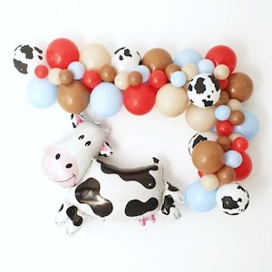 Barnyard Balloon Garland, Cowboy Balloon Garland, Holy Cow I&#39;m One, First Rodeo Birthday, Farm Party Decorations, Cowboy Birthday Decoration