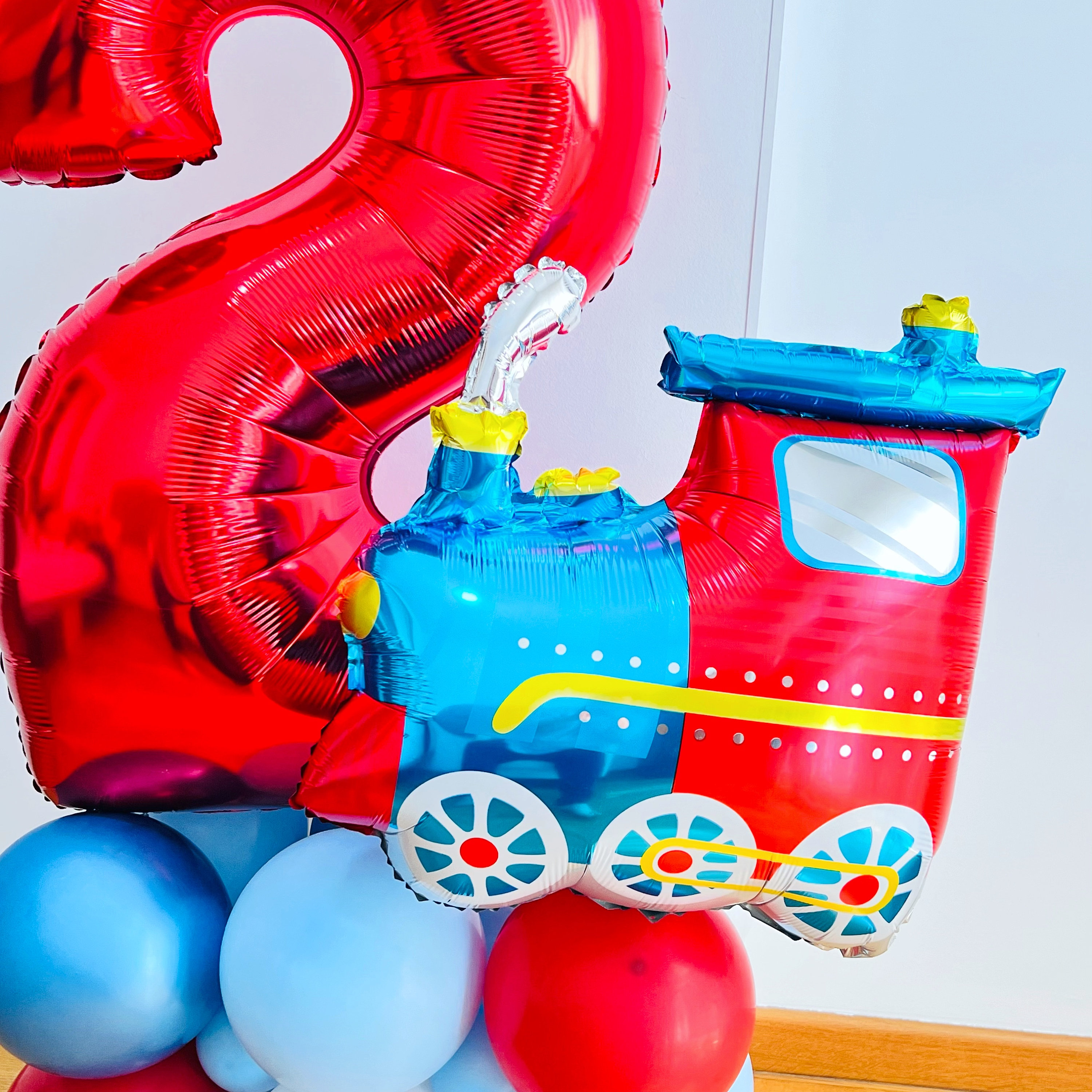 Train Balloon Stack Train Balloons 2nd Birthday InBy 20pcs Train Balloon Kit For 1st 2nd ...