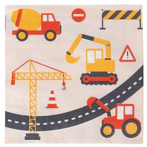 Construction Party Napkins: Dump Truck Birthday Decorations, Kids Party, Pack of 20