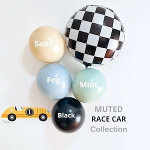 Muted Race Car Balloons, Race Car Balloon Garland, Two Fast Birthday Decorations, One Fast Birthday Decor, Race Car First Birthday Decor