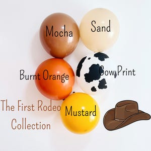 Ghirlanda di palloncini da cowboy, palloncini da cowboy, decorazioni per il primo compleanno del rodeo, compleanno a tema fattoria, decorazioni per il compleanno da cowboy, palloncini con stampa di mucca