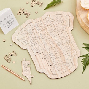 Wooden Baby Shower Guest Book Babygrow, Baby Shower Guest Book Alternative, Wooden Baby Guest Book, Baby Shower Keepsake, Mummy To Be Gift