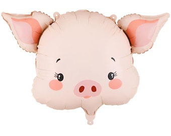 Palloncino in foil a forma di testa di maiale: decorazioni per compleanni a tema fattoria