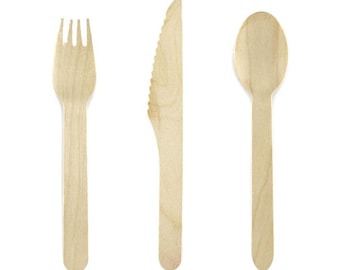 Wooden Cutlery Party: Eco Birthday Tableware