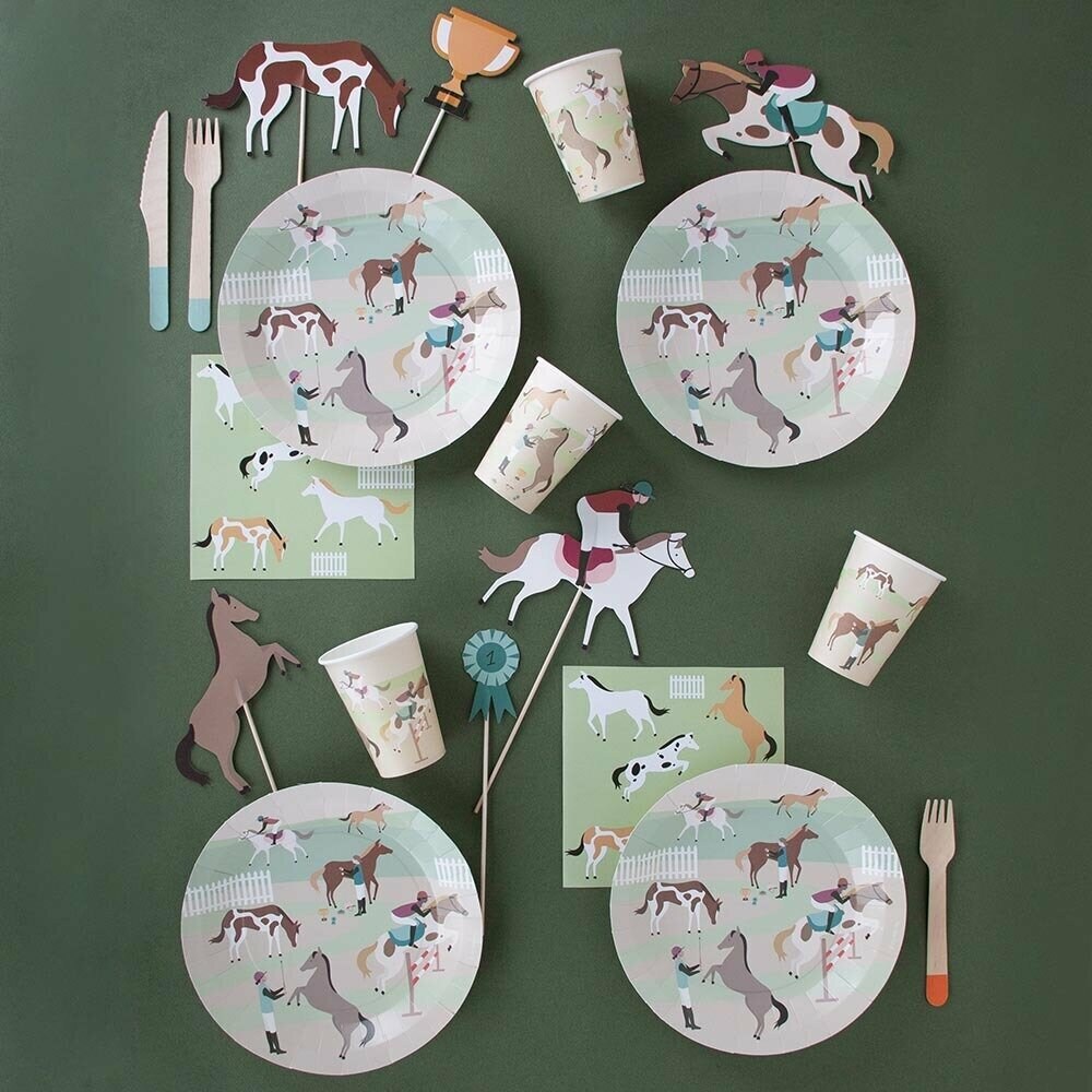 Papierservietten Mit Pferde-Motiv – 40 Stück, 33x33 Cm | Für Kindergeburtstag, Mottoparty, Tischdekoration