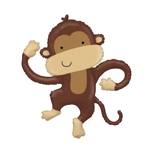 Palloncino a forma di scimmia, palloncini per feste safari, tema giungla, decorazioni per compleanni a tema safari, decorazioni per compleanni a tema selvaggio, decorazioni per feste a tema due selvaggi