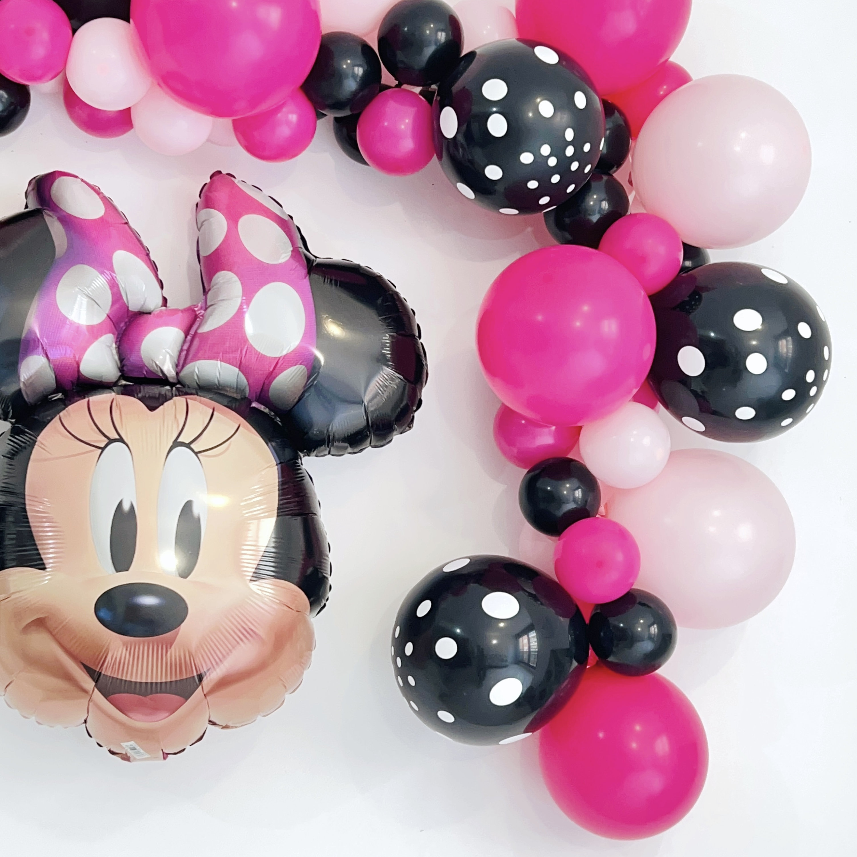 Minnie Mouse Birthday Decoration Makes 2 Balloon columns for party or Gift  kit, No helium or balloon stands needed, instructions included.