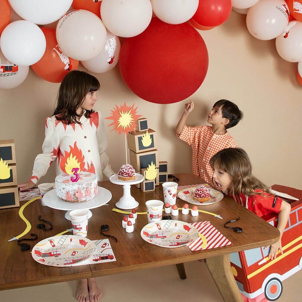 Firefighter Party Napkins, Firetruck Paper Napkins, Fire Engine Birthday Decorations, Fire ...