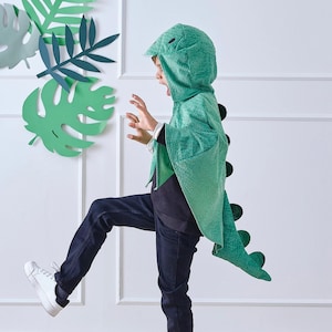 Grüner Dinosaurier-Kostüm-Umhang, T-Rex-Kostüm-Umhang, Jurassic-Outfit, Dinosaurier-Themenparty, Dinosaurier-Kostüm für Kinder, Dino-Kostüm, Dino-Geburtstag