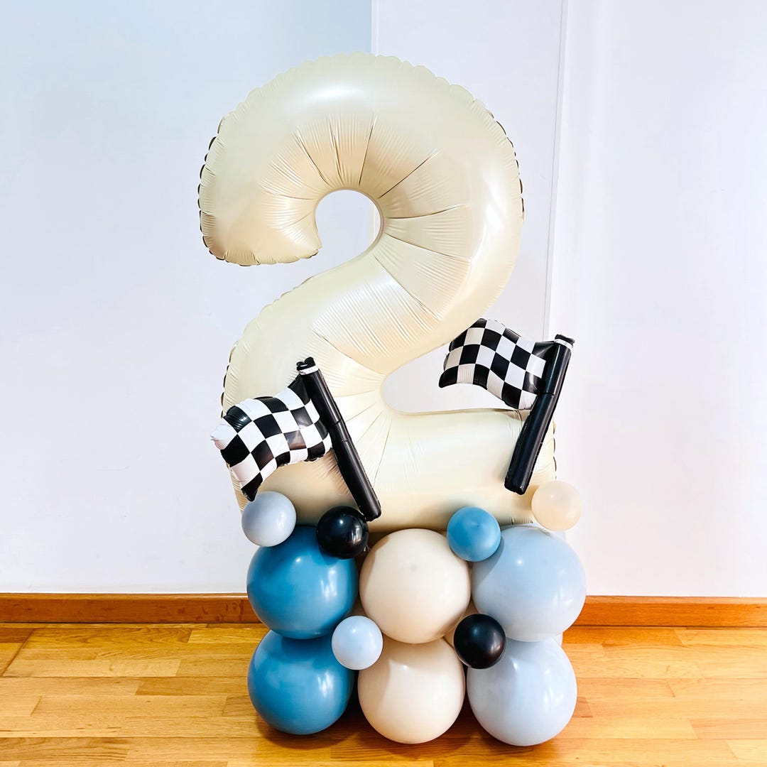 Two Fast Balloon Stack Retro Two Fast Balloon Sculpture: Vroom Vroom Birthday Decorations, Any ...