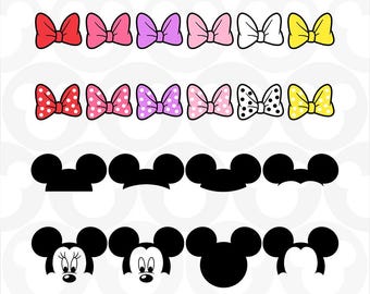Micky Minnie Maus, Schlosskopf Schleife, Png Png Formate, Sofort Download, Silhouette Cameo, Cricut