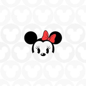 Baby Girl, Family, Minnie Mouse, Mini, Head Ears Bow, Svg Png Formats, Instant Download, Silhouette, Cricut