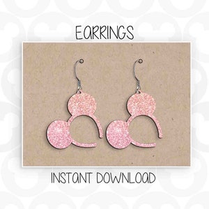 Earrings, Mickey Mouse, Ears Head, Headband, Svg Png Formats, Instant Download, Silhouette Cameo, Cricut, Glowforge