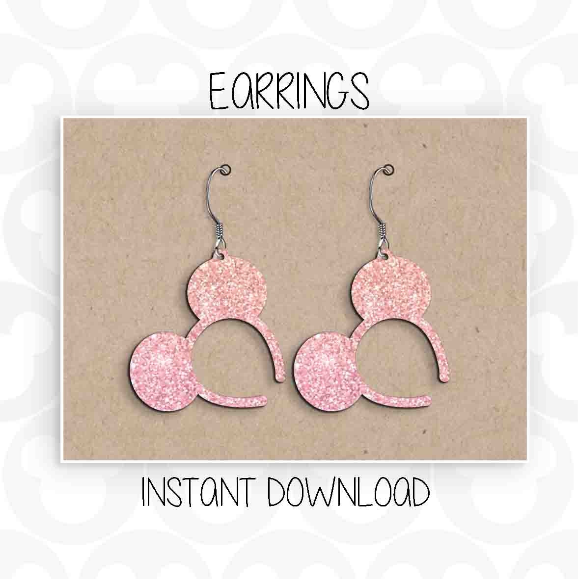 Earrings, Mickey Mouse, Ears Head, Headband, Svg Png Formats, Instant Download, Silhouette Cameo, Cricut, Glowforge