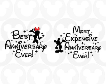 Most Expensive Anniversary Ever, Best Anniversary Ever, Mickey Minnie Mouse, Svg Png Dxf Formats, Instant Download, Silhouette Cameo, Cricut